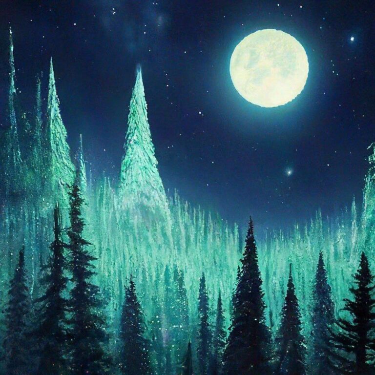 Странные хвойные деревья на Луне. В небе Земной шар. Нейросеть Шедеврум.